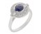 Clarice Art deco round blue sapphire and diamond halo cluster ring