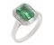 Law art deco claw set emerald cut emerald and diamond halo cluster ring main image