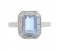 Law art deco claw set emerald cut aquamarine and diamond halo cluster ring top view