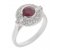 Clarice Art deco round ruby and diamond halo cluster ring main image