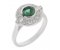 Clarice Art deco round emerald and diamond halo cluster ring main image