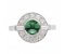 Clarice Art deco round emerald and diamond halo cluster ring top view