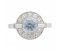 Clarice Art deco round aquamarine and diamond halo cluster ring top view
