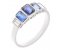 Art deco style emerald cut blue sapphire aquamarine and diamond ring