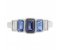 Art deco style emerald cut blue sapphire aquamarine and diamond ring