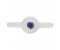 Empire art deco style solitaire round blue sapphire dress ring top view