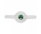 Empire art deco style solitaire round emerald dress ring top view