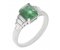 Art deco emerald cut emerald and baguette diamond ring large main image