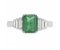 Art deco emerald cut emerald and baguette diamond ring large top view