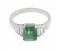 Art deco emerald cut emerald and baguette diamond ring large angle view