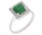 Leo Art deco style square octagon emerald and diamond halo cluster ring main image