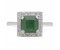 Leo Art deco style square octagon emerald and diamond halo cluster ring top view