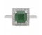 Leo Art deco style square octagon emerald and diamond halo cluster ring top view