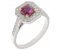 Luciana Art Deco square octagon ruby and diamond halo cluster ring main image