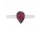 Classic pear shape ruby solitaire ring top view