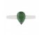 Classic pear shape emerald solitaire ring top view