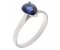 Classic pear shape blue sapphire solitaire ring main image