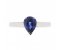 Classic pear shape blue sapphire solitaire ring top view