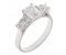Emerald cut and round brilliant five stone diamond ring
