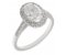 Classic claw set oval diamond with round diamond halo engagement ring main image