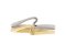Modernist two colour gold wave ring top view