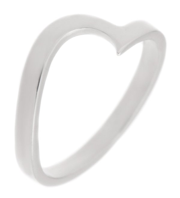 Sharp curved shaped wedding ring main image