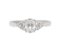 Trefoil oval shape and round diamond engagement ring top view