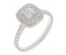 Double halo cushion cut diamond cluster ring with round diamond set single shoulders main image