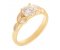 Round brilliant cut diamond solitaire engagement ring with marquise petal shoulders main image