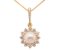 Classic round pearl and diamond petal style cluster pendant main image