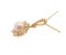 Classic round pearl and diamond petal style cluster pendant side view