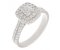 Double halo cushion cut diamond cluster ring with round diamond set double shoulders main image