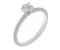 Geo six claw round brilliant cut diamond engagement ring with diamond set band main image