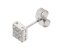 Square set round brilliant cut diamond cluster earrings side view