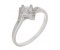 Princess cut diamond solitaire crossover ring with round diamond set shoulders main image