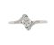 Princess cut diamond solitaire crossover ring with round diamond set shoulders top view