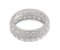 Round brilliant cut diamond wide double row full eternity ring angle view