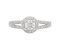 Round brilliant cut diamond halo engagement ring with diamond set split shoulders top view