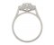 Classic round brilliant cut diamond halo cluster ring side view