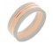 Red and white gold flat court wedding band with centre groove design main image
