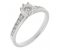 Classic six claw round brilliant cut diamond solitaire engagement ring with diamond shoulders main image