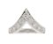 Large wishbone shaped round brilliant cut diamond grain set ring top view