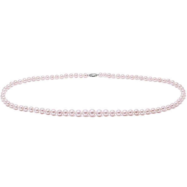 Natural pink colour graduated cultured river pearl necklace main image