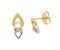 Modern teardrop shape gold and round diamond earrings