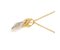 Modern teardrop shape gold and round diamond pendant side view