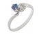 Duelette two stone crossover blue sapphire and diamond ring main image