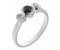 Vivaldi round black diamond and white diamond trilogy ring main image