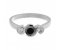 Vivaldi round black diamond and white diamond trilogy ring top view