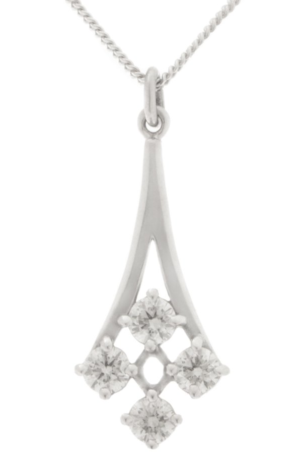 Alisia round brilliant cut diamond cluster drop pendant main image