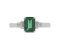 Art deco Enzo Emerald cut Emerald and baguette diamond ring top view
